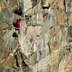 Drake Koger on Red Member - Rock Springs Buttress.