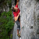 Jakub Galczynski climbing at the Shady Wall